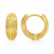 Italian 10K Yellow Gold Triple-Ridged Huggie Hoop Earrings 12 mm [E230]