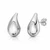 10K White Gold Sculptural Teardrop Stud Earrings 9.7 × 20.3 mm [TS41-WG]