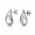 10K White Gold Sculptural Teardrop Stud Earrings 9.7 × 20.3 mm [TS41-WG]