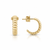 10K Yellow Gold Ribbed Mini Hoop Earrings 10.4 × 12.8 mm [TS42]