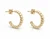 10K Yellow Gold Ribbed Post-Back Hoop Earrings 14.7 × 10.9 mm [TS43]