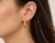 10K Yellow Gold Ribbed Post-Back Hoop Earrings 14.7 × 10.9 mm [TS43]