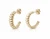 10K Yellow Gold Ribbed Post-Back Hoop Earrings 14.7 × 10.9 mm [TS43]