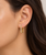 10K Yellow Gold C.Z. Mini Paper Clip Hoop Earrings 9.8 × 15.3 mm [TECA315-YG]