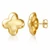10K Yellow Gold Four-Petal Flower Stud Earrings 14.8 mm [TECA317-YG]