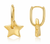 10K Yellow Gold Oval Paper Clip Hoop Earrings with Star Charms 14.5 mm [TECA322-YG]