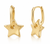 10K Yellow Gold Oval Paper Clip Hoop Earrings with Star Charms 14.5 mm [TECA322-YG]