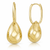10K Yellow Gold Oval Paper Clip Hoop Earrings with Patterned Teardrops 14.5 mm [TECA323-YG]