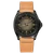 Front view of the Mido Multifort TV Big Date M049.526.36.081.00 with grey gradient dial, oversized date display and brown leather strap.