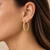 14K Yellow Gold Beaded Oval Hoop Earrings 25 × 20 mm [TTP34]