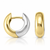18K Two-Tone Gold Huggie Hoop Earrings 15.1 mm [N4847-HG-18K]