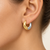 18K Two-Tone Gold Huggie Hoop Earrings 15.1 mm [N4847-HG-18K]