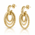 14K Yellow Gold Triple Oval Drop Earrings 24.5 mm [TTP21]