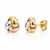 Italian 14K Tri-Colour Gold Love Knot Stud Earrings 9 mm [N4864-TRI]