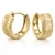 Italian 14K Gold Patterned Huggie Hoop Earrings 18 mm [CZE90]