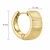 Italian 14K Gold Patterned Huggie Hoop Earrings 18 mm [CZE90]