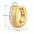 Italian 10K Two-Tone Gold Patterned Huggie Earrings 12.7 × 13.2 mm [CZE46]