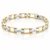 14K Two-Tone Gold Hollow Fancy Link Bracelet 7.1 mm – 8″ [N3427]