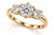 VERA Diamonds 2.00 ctw Three-Stone Round Brilliant Lab-Grown Diamond Ring in 14K Gold [VETR200LGD]