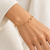 10K Yellow Gold CZ Dangle Charm Bracelet – Adjustable 6.5–7.5″ [B033A]