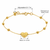 Italian 10K Gold Heart & Diamond-Cut Bead Bracelet 6.5–7″ [B031A]
