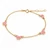 10K Yellow Gold Pink Butterfly Bracelet – Adjustable 6.5–7.5 in [B009A]
