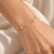 Italian 10K Yellow Gold Four-Leaf Clover and 5 mm CZ Bracelet 7–7.5 in [B095]