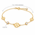 Italian 10K Yellow Gold Four-Leaf Clover and 5 mm CZ Bracelet 7–7.5 in [B095]
