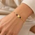 Italian 10K Yellow Gold 8 mm Disc and Black Onyx Bracelet [B113]