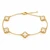 Italian 10K Yellow Gold Mother-of-Pearl Four-Leaf Clover Bracelet 6.5–7.5 in [B149A]