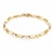 Italian 10K Yellow Gold 3.5 mm Freshwater Pearl Round and Oval Link Bracelet 7.5 in [B098]