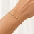 Italian 10K Yellow Gold 3.5 mm Freshwater Pearl Round and Oval Link Bracelet 7.5 in [B098]