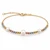 Italian 10K Three-Tone Gold Freshwater Pearl & Bead Bracelet 6.5–7.5 in [B120]