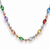 Italian 10K Three-Tone Gold Multicolour Marquise CZ Necklace 16–18 in [N075]