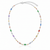 Italian 10K Three-Tone Gold Multicolour Marquise CZ Necklace 16–18 in [N075]