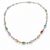 Italian 10K Three-Tone Gold Multicolour Marquise CZ Necklace 16–18 in [N075]