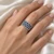 14K White Gold Sapphire & Diamond Honeycomb Ring 11.6 mm [RVR-0241]