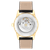 Movado Museum Classic Automatic 0608025 with a 40 mm yellow gold-tone stainless steel case, black lacquer Museum dial, signature dot at twelve o'clock and black leather strap.