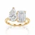 VERA Diamonds 3.50 ct Pear & Emerald-Cut Lab Diamond Toi et Moi Ring in 14K Gold [VTM350LGD]