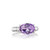 SILVER/18 KARAT YELLOW GOLD 12X8 OVAL PURPLE AMETHYST  RING