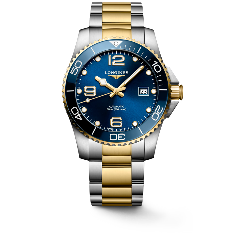 Longines HydroConquest Automatic Sunray Blue Dial Steel & Yellow PVD Bracelet 41 mm [L3.781.3.96.7]