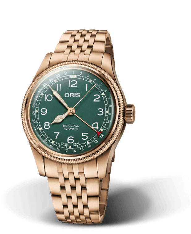 ORIS BIG CROWN POINTER DATE, 40mm | FULL BRONZE | GREEN DIAL