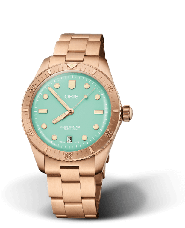 ORIS DIVERS SIXTY-FIVE COTTON CANDY | GREEN DIAL | BRONZE BRACELET