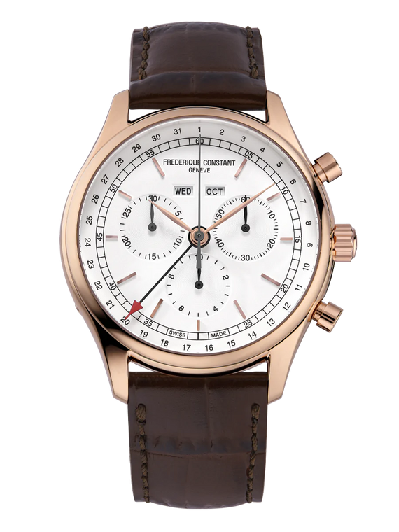 Frederique Constant: CLASSICS QUARTZ CHRONOGRAPH TRIPLE CALENDAR | ROSE PVD | Model # FC-296SW5B4