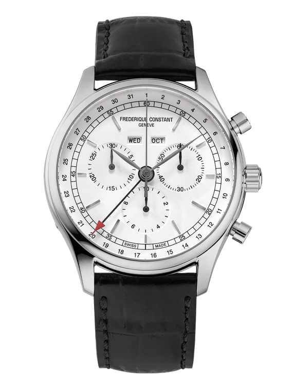 Frederique Constant FC-296SW5B6 silver dial front view