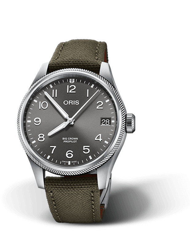 ORIS BIG CROWN PROPILOT BIG DATE | GREY DIAL | GREEN TEXTILE STRAP