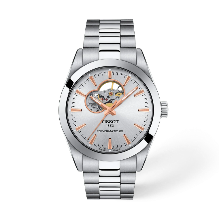 Tissot Gentleman Open Heart 40 mm Silver Dial Bracelet [T127.407.11.031.01]