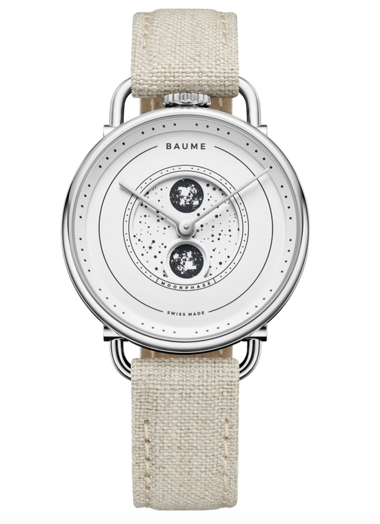 BAUME & MERCIER: Baume Double Moonphase - White dial | Model # 10639