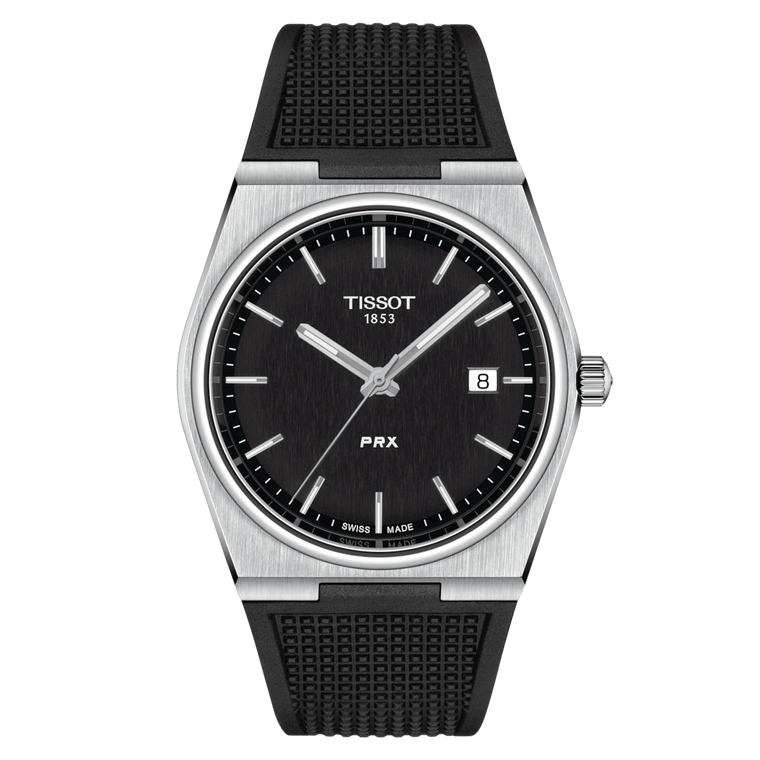 TISSOT PRX: BLACK DIAL QUARTZ on RUBBER