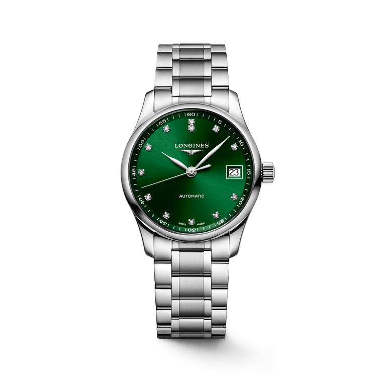 Longines Master Collection Automatic Green Dial with Diamond Markers Stainless Steel Bracelet 34 mm [L2.357.4.99.6]